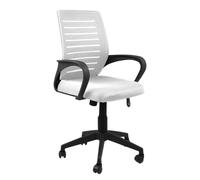 WeHome Chaise de bureau ergonomique future, chaise de bureau 62 x 60 x 95 - 105 cm, chaise de bureau avec accoudoirs, assise rembourrée, rotation 360 °, réglable en hauteur, base avec roues (blanc)