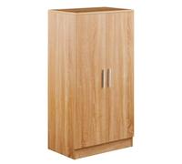 WeHome Meuble à chaussures en bois 2 portes avec 7 étagères intérieures, meuble à chaussures pour chaussures avec portes et étagères, meuble pour chaussures 55 x 36 x 108 cm, étagère à chaussures peu
