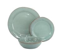WeHome Rita Service de vaisselle 6 personnes, 18 pièces, couleur céramique, modèle Rita, moderne 3 tailles, lavable au lave-vaisselle, compatible avec four à micro-ondes (bleu)