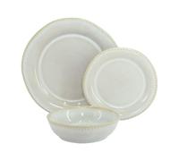 WeHome Rita Service de vaisselle 6 personnes, 18 pièces, couleur céramique, modèle Rita, moderne 3 tailles, lavable au lave-vaisselle, compatible avec four à micro-ondes (beige)