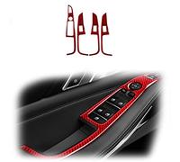 WEHOMY Fibre De Carbone Fenêtre Verre Boutons De Levage Cadre Décoration Couverture Garniture pour X5 G05 2019-2020 LHD Voiture Porte Accoudoir Panneau Décalcomanies