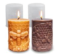 Wehous Lot de 2 moules en silicone en forme d'abeille pour bougie, savon, cire d'abeille, cire d'abeille, cire d'abeille unique, kit de moulage époxy pour décoration d'intérieur