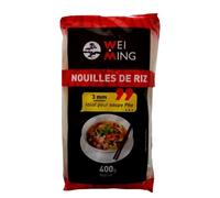 WEI MING - Nouilles de Riz Légères et Sans Gluten, Texture Souple Idéale pour Wok (400g) - Le Lot De 4