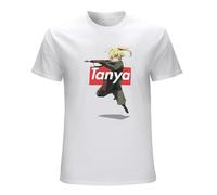 WEI ZUI YE Men's 2021-Fashion-T-Shirts-Saga-Of-Tanya-The-Evil-Tanya-Von-Degurechaff-Short-Sleeve-O-neck White M