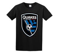 WEI ZUI YE San Jose Earthquakes Primary Logo Men Simple Tshirt Black XL