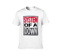 WEI ZUI YE System of A Down Triple Stack Box New Men Adult Short Sleeve White L