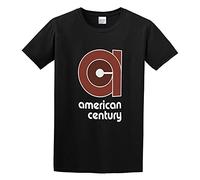 WEI ZUI YE Vinyl American Century Record Label Men Simple Tshirt Black S