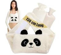 WeiaiziY 130 cm Bouillotte 3 en 1 avec Housse Peluche, Soulage les Douleurs des Règles, Ventre, Cou, Épaule, Dos, Taille et Ventre Chaud