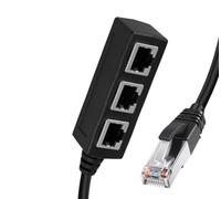 Weiara Adaptateur Ethernet RJ45 Distributeur Câble D'extension Triplex Deux-en-un RJ45 Quad