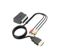 Weiara Câble HDTV Haute Définition Vers 3RCA, Câble HDMI Plaqué or AV Vers Péritel Audio Tricolore