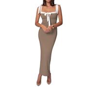 Fashion Sexy Slim Sling Women's Long Sleeveless Lace-Up Hip Dress - Peut Être Porté dans Les Deux Sens