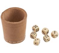 Weible 05519 Coupe à dés en Cuir avec 6 dés 5 cm