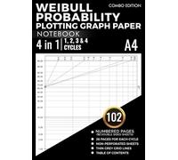 Weibull Probability Plotting Graph Paper Notebook: 4 in 1 Combo Edition | 1, 2, 3 and 4 Cycle Weibull Probability Plotting Paper | 26 Pages for Each ... Pages with Table of Contents | DIN A4 Size