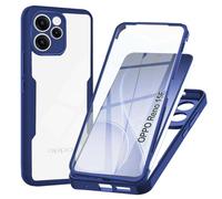 WeiCase Coque pour Oppo Reno 15 F/FS, Transparent Housse avec Protection écran, 360 Degrés Double Protection Antichoc Coque Silicone Intégrale Etui, Bleu