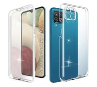 WeiCase Coque pour Samsung Galaxy A12 / M12 / A12 Nacho, Transparent Housse avec Protection écran, 360 Degrés Double Protection Antichoc Coque Silicone Intégrale Etui pour Samsung A12, Clear