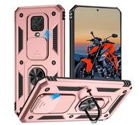 WeiCase Coque pour Xiaomi Redmi Note 9 Pro / 9S, Protecteur de Caméra, Armure Rigide Housse 360° Metal Anneau Magnetic Support Antichoc Silicone Étui pour Redmi Note 9 Pro / 9S，Or Rose