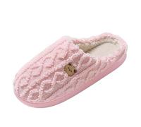 Weiche Plüsch Hausschuhe mit Bärenmuster, supersüß und isoliert, müheloses Hineinschlüpfen für gemütliche Winternächte, luxuriöse, flache, flauschige Schuhe, perfekt Appartements Femmes Noir Et (40)