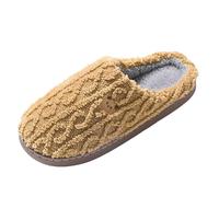 Weiche Plüsch Hausschuhe mit Bärenmuster, supersüß und isoliert, müheloses Hineinschlüpfen für gemütliche Winternächte, luxuriöse, flache, flauschige Schuhe, perfekt Appartements Femmes (Khaki, 40)