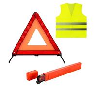 weiclianhp Kit Sécurité Voiture 2 en 1 - Triangle de Signalisation Pliable et Gilet de Sécurité Réfléchissant - avec Mallette de Rangement - Équipement Obligatoire pour Automobile