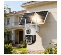 WEICNE Kabellose Solar-Überwachungskamera Für Den Außenbereich, 4g-Kameras Für Die Heimüberwachung, Dual-Objektiv Ptz, Gegensprechfunktion, Nachtsicht, Ip66, Mit/Ohne SD-Karte 36xzoom+128GBSD