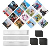 WEICNE Lot de 100/200/500/1000 Aimants Carrés Fournitures pour Réfrigérateur (5,3 X 8 Cm/6,5 X 9 Cm),pour La Fabrication De Badges,Aimants Photo pour Réfrigérateur,Machine Non Incluse 53×80mm-200Sets