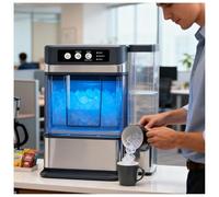 WEICNE Machine À Glaçons À Croquer De Comptoir, 17 Kg/24 H, Grande Capacité, Production De Glace Rapide en 5 À 10 Min, Autonettoyante, pour La Maison, Le Bureau Et Les Fêtes WithSideWaterTank