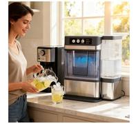 WEICNE Machine À Glaçons À Croquer De Comptoir, Grande Capacité, 17 Kg en 24 H, Autonettoyante, Utilisation en Un Clic, pour Les Fêtes, Les Cuisines, Les Bars Et Les Bureaux WithSideWaterTank