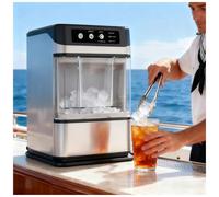 WEICNE Machine À Glaçons De Comptoir Grande Capacité, Utilisation en Un Clic, Autonettoyante, 17 Kg/24 H,avec Ou sans Réservoir d'eau Amovible De 3 L, pour La Maison, Le Bar WithoutSideWaterTank