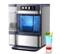 WEICNE Machine À Glaçons De Comptoir, Machine À Glaçons en Granulés, Autonettoyage en Un Clic,17 Kg De Glace/24 H, Autonettoyante, pour Restaurants, Maisons Et Bars WithSideWaterTank