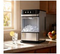 WEICNE Machine À Glaçons De Comptoir, Machine À Glaçons en Granulés, Autonettoyage en Un Clic,17 Kg De Glace/24 H, Autonettoyante, pour Restaurants, Maisons Et Bars WithoutSideWaterTank