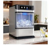 WEICNE Machine À Glaçons en Pépites De Comptoir, 17 Kg/24 H, Autonettoyante, Prête en 5 À 10 Minutes, Machine À Glaçons en Pépites Maison/Fêtes/Camping-Car/Camping WithoutSideWaterTank