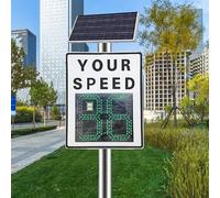 WEICNE Panneau D'avertissement De Vitesse Solaire 60 X 90 Cm,Panneau De Signalisation Radar en Aluminium Antirouille, Adapté Aux Avertissements Routiers Et De Rue, Ip65