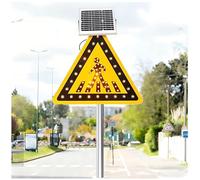 WEICNE Panneau De Passage Piéton Clignotant À Énergie Solaire Et Accessoires, Panneau De Passage Piéton LED en Aluminium, 61 X 61cm/76 X 76cm 24IN(61CM)