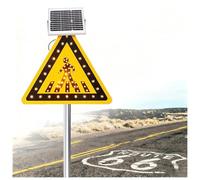 WEICNE Panneau De Passage Piéton Solaire De 61 X 61 Cm / 76 X 76 Cm, Panneau D'avertissement De Circulation Routière À Énergie Solaire, Ip65 Protection, Adapté Aux Routes Urbaines 24IN(61CM)