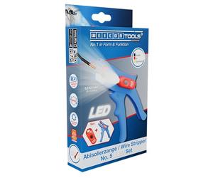 WEICON Pince à dénuder No. 5 Kit LED, dénudage précis de 0,2 à 6 mm², LED avec 3 niveaux de luminosité, pour les zones de travail sombres