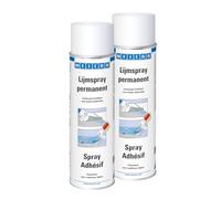 WEICON Spray Adhésif 500 ml/Adhésif universel matériaux légers tissu textile papier plastique cuir/Transparent/Lot de 2