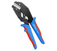 WEICON TOOLS Pince à sertir ERGO, pince à sertir ergonomique avec magasin interchangeable, pince pour embouts, mécanisme automatique à cliquet, bleu/rouge