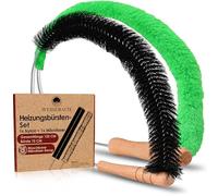 WEIDEBACH 2 brosses pour radiateur de 125 cm de longueur totale en 1 microfibre (brosse de 110 cm) et 1 nylon (brosse de 75 cm), brosses de nettoyage pour radiateurs V. 3.0, sans poils d'animaux, les