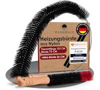 WEIDEBACH 2 brosses pour radiateur de 125 cm de longueur totale en 1 nylon (brosse de 75 cm) et 1 brosse en nylon (brosse de 26 cm), brosses de nettoyage pour radiateurs, sans poils d'animaux, dans