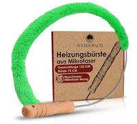 Weidebach Brosse pour radiateur V. 3.0, longueur totale : 125 cm, brosse en microfibre, brosse de nettoyage pour radiateur, sans poils d'animaux, s'adapte à tous les angles, stable et flexible