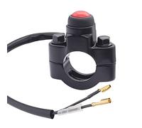 weideer Interrupteur poussoir pour guidon de moto 12 V - Interrupteur momentané - 22 mm - Avec plaque arrière de montage pour VTT, moto tout-terrain, scooter, quad - K-F007