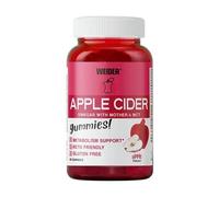 Weider Apple Cider Vinegar Gummies - avec vinaigre de cidre de pomme + huile de coco - goût pomme - vitamines B6, B9, B12 - améliore le métabolisme - keto - vegan - 50 gummies