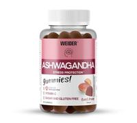 Weider Ashwagandha Gummies (40 gommes) Goût Orange Douce, avec Extrait de Racine d'Ashwaganda KSM-66 et Vitamine C, Aide à réduire le stress et trouver le sommeil, Sans Sucre, Sans Gluten, 20 Portions