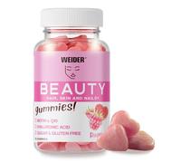 Weider Beauty Gummies - Nourrit les cheveux, les ongles et la peau - formule anti-âge avec Q19 - sans sucre - sans gluten - biotine - vitamine C - zinc - 40 gummies