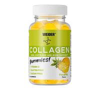 Weider Gommes de collagène Peptan & Vitamine C – Goût Ananas – 50 gommes – Sans sucre, Sans gluten