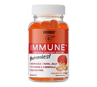 Weider Immune Gummies - 9 vitamines (A, D, E, B6, B5, B12, acide folique et biotine) pour le système immunitaire avec extrait d’échinacée - sans sucres ajoutés - sans gluten - 60 gummies