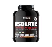 Weider Isolate Whey 100 CFM. Goût Chocolat Fondant. Mélange protéines avec isolat de protéines de lactosérum. Prise de masse musculaire. Sans aspartame. Faible teneur en sucre. 2kg