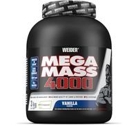 Weider Mega Mass 4000 - Poudre Weight Gainer avec 48g de Protéines & Créatine par Portion - Pour la Construction Musculaire & l'Absorption de Calories Élevées - 3kg - Vanille