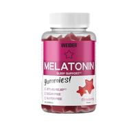Weider Melatonin Gummies (60 Gommes). Goût Fraise.1 mg de mélatonine par gomme. Sans Sucre. Sans Gluten.