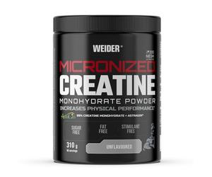 Weider Micronized Creatine Monohydrate Powder (310g) Goût Neutre. 99% Monohydrate de Créatine 200 Mesh avec AstraGin, Sans Sucre, Sans Graisse, Sans Stimulant, Vegan, Augmente la Performance Physique